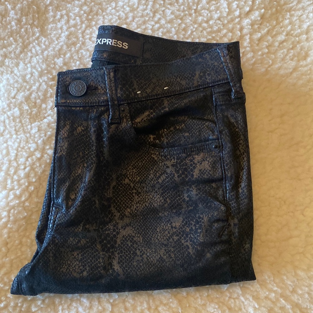 Express Faux Snake Leather Jeans